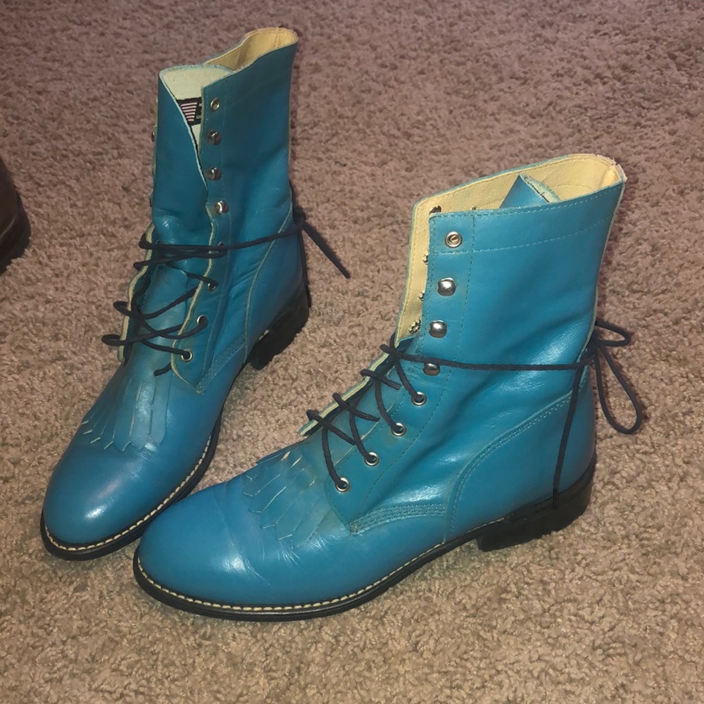 Vintage turquoise lace ups